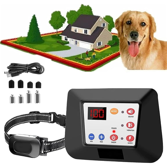 Wireless Dog Fence, Electric Dog Fence & Remote Training Collar, Waterproof and Rechargeable, Vibration & Shock, Range of 80-1640ft, Electric Pet Fence for Stubborn Dogs,for3dogs