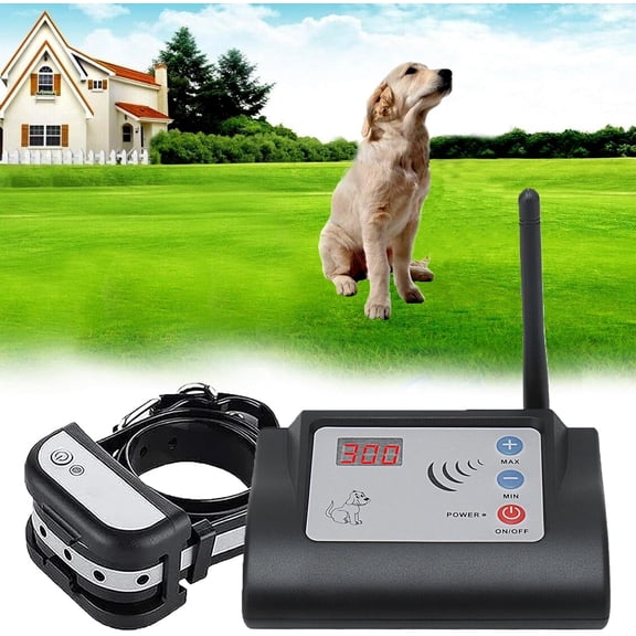 Wireless Dog Fence, Electric Fence & Remote Training Collar, Safe Effective Beep & Shock Dog Fence, Waterproof, Adjustable Control Range, Pet Dog Boundary Containment System for All Dogs