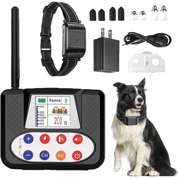 Wireless Dog Fence, Electric Pet Containment System for Stubborn Dogs with Remote, Adjustable Control Range, Waterproof Training Collar Receiver, Vibration & Shock, Suitable for All Dogs,for1dog