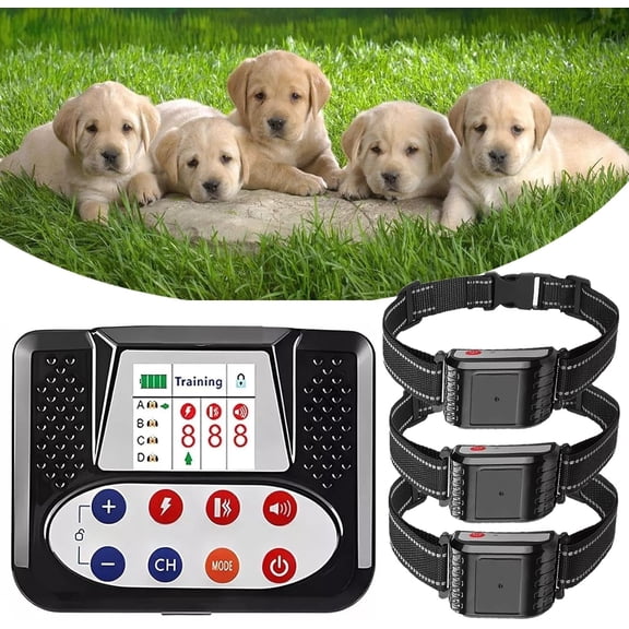 Wireless Dog Fence, Electric Pets Dog Boundary Containment System, Waterproof Training Collar Receiver with Remote, Safe Effective Vibrate/Shock Dog Fence, Harmless for All Dog,for3dogs