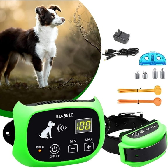 Wireless Dog Fence Electric Training Collar 2-in-1, Safe Effective Vibrate/Shock Dog Fence, IP67 Waterproof, Adjustable Range, Pets Containment System Boundary Container for Stubborn Dogs,for1dogs