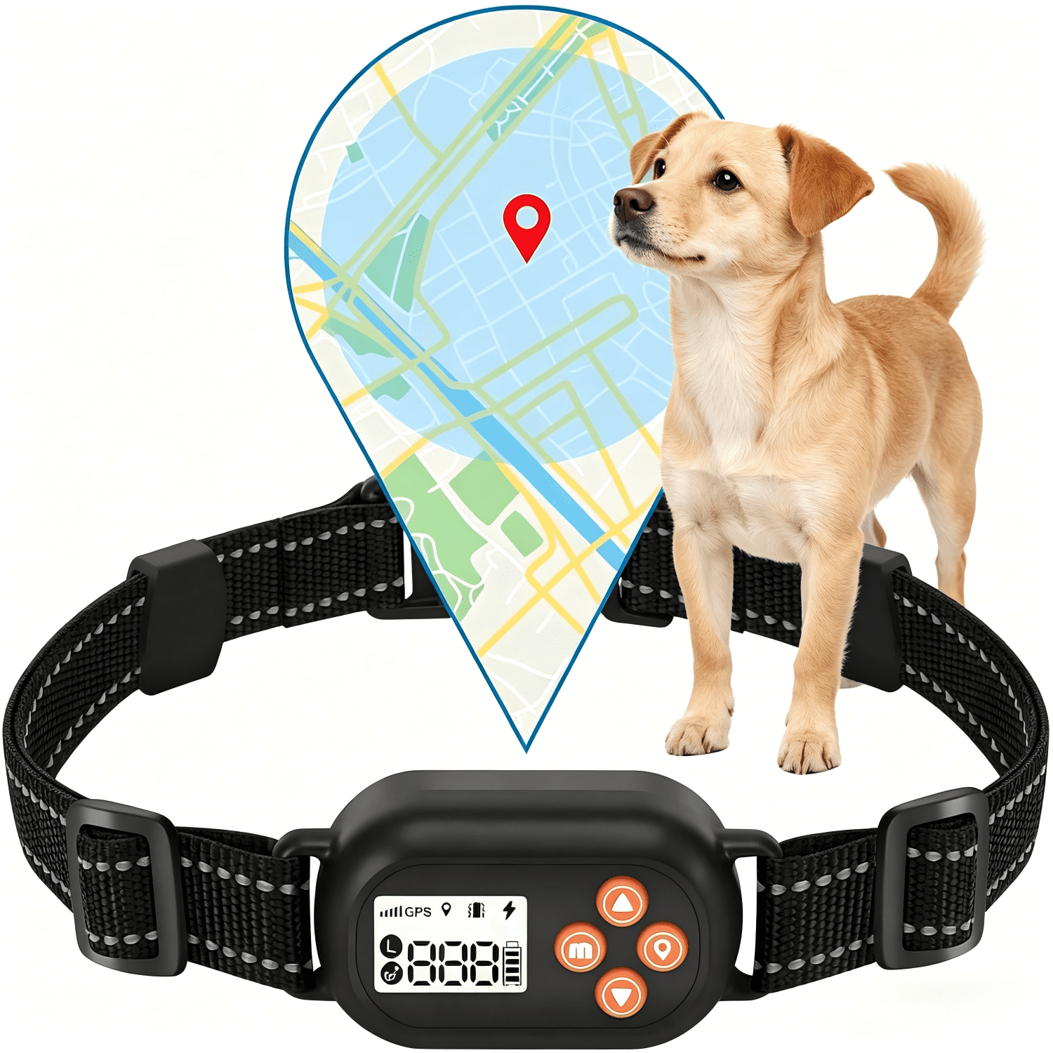 Wireless Dog Fence, GPS Dog Collar Fence System,IP67 Waterproof Electric Containment, Radius from 25-999 Yards,Beep/Vibration/Shock Correction, for Dogs 18 lbs & Up