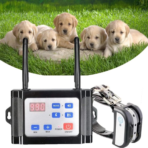 Wireless Dog Fence, Portable Electric Dog Training Collar, Pet Fence Boundary Containment System, Beep & Shock, IP67 Waterproof Reflective Stripe Receiver for Stubborn Dogs,for1dog