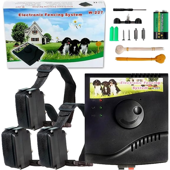 Wireless Dog Fence System for 2 Dogs - 1/2 Acre Coverage, Waterproof Rechargeable Collars, Safe Shock & Vibration Modes, No Random Over-Correction, Invisible Boundary for Small Medium Large Dogs