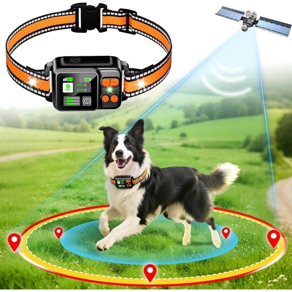 Wireless Dog Fence System Electric Dog Fence Using Electric Satellite Technology Rechargeable Design Dog Collar has Modes Circular and -Form Fence