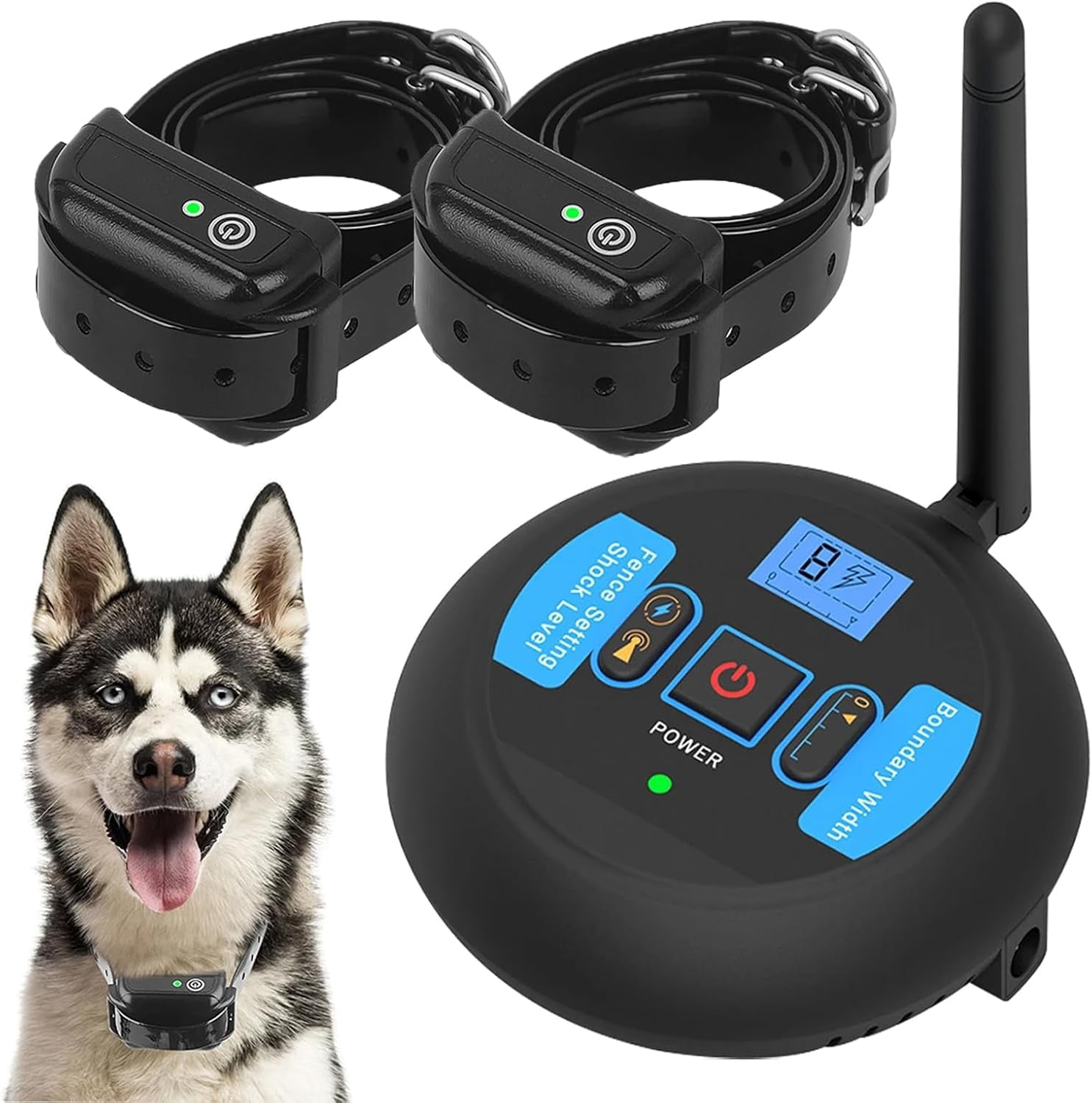 Wireless Dog Fence System with Vibration & Shock Modes - Waterproof Rechargeable Collar, Safe Boundary Control for Stubborn Dogs, No Random Over-Correction, Indoor/Outdoor Pet Containment