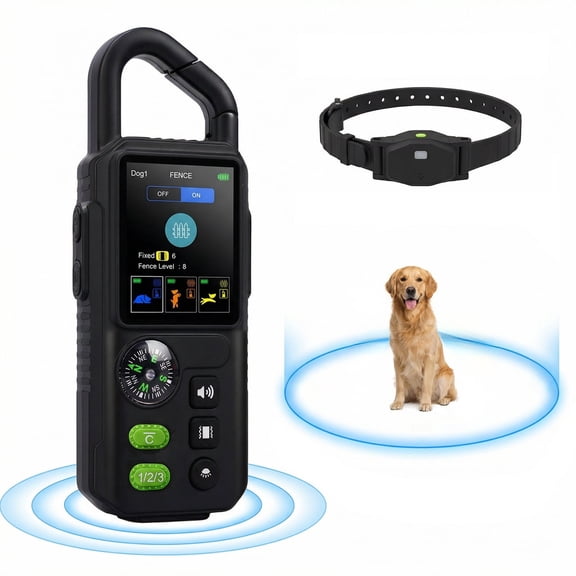 Wireless Dog Fence for Dog with Remote Training Invisible Fence Collar, 8 Adjustable Range, Up to 3300ft Training Area, Waterproof Vibrating Collar