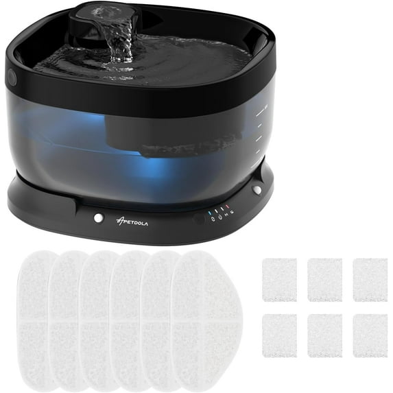 Wireless Dog Water Fountain with Replaceable Filters, Battery Operated Dog Water Dispenser with Motion Sensor, 237 oz/7L Cordless Fountain Water Bowl for Large Dogs & Cats