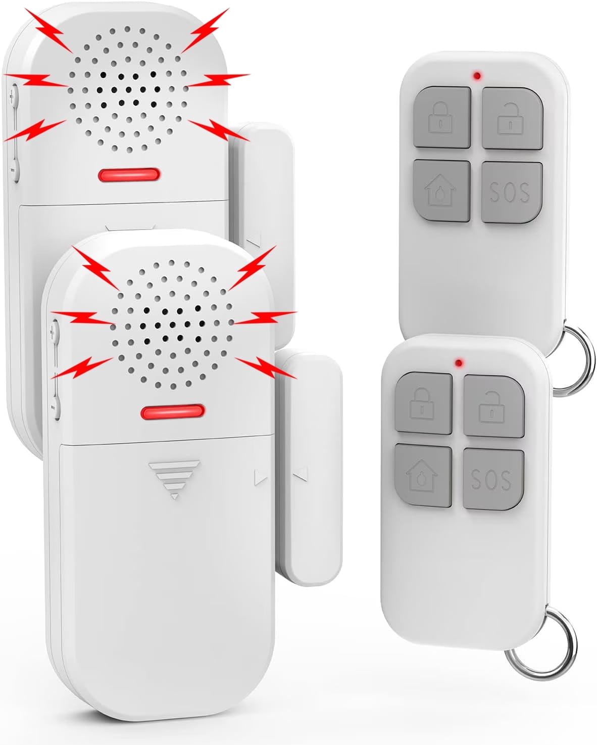 Wireless Door Alarms for Home Security with Remote, 130dB Door and Window Alarms Sensors, (Battery-Powered), Kids Safety, Dementia Patients, Pool Door Alarm (2-Pack)