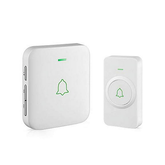 Wireless Door Bell, AVANTEK CW-11 Mini Waterpoof Doorbell Chime Operating at 1000 Feet with 52 Melodies, 5 Volume Levels & LED Flash