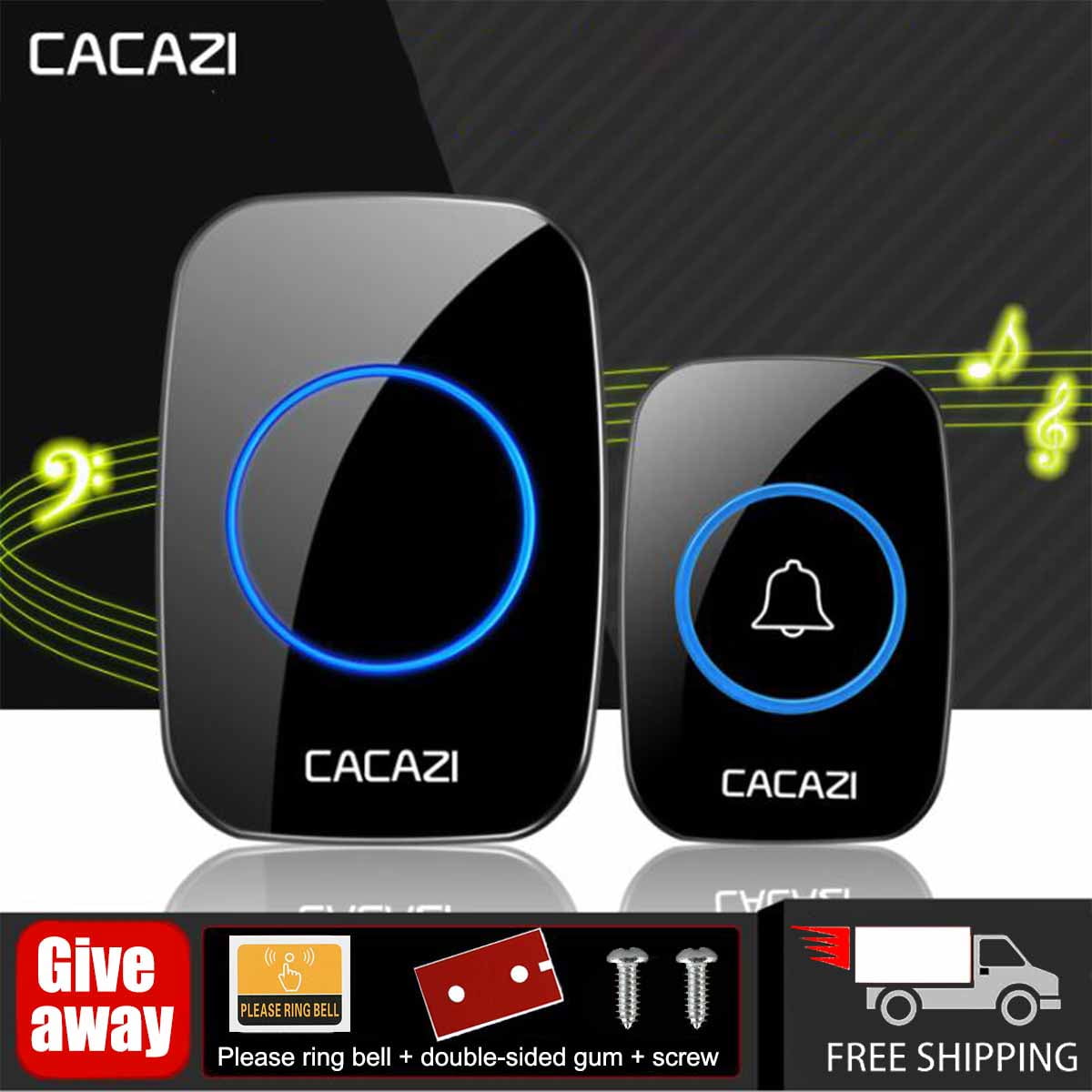 Wireless Door Bell Chime Battery Operated Cordless Waterproof 300m 38