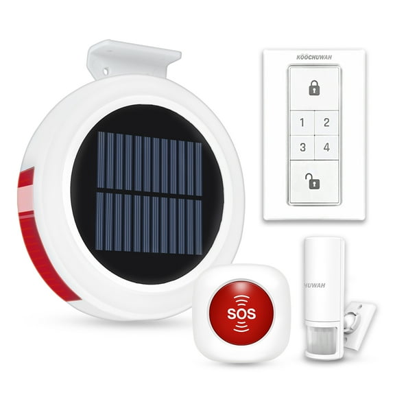 Wireless Out Door GSM Home Security Solar Energy RV Security System, Infrared Motion Sensor Alarm, Wireless Smart Caregiver Paging SOS Call Buttons System