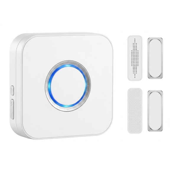 Wireless Door Open Alert Chime, 656ft Range Contact Sensor Alarm with 58 Melodies & 5 Volume Levels, DC 12V Entry Ringer for Business, Home and Office