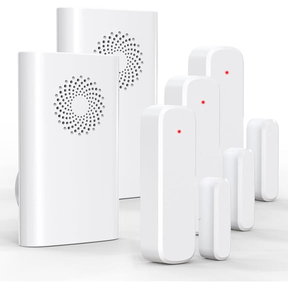 Wireless Door Sensor Chime, Door Open Alarm When Entry Business/Office/Store (500ft Range 51 Ringer Adjustable Volume) Home Alert Bell for Kid/Toddler Safety,2 Receivers +3 Sensors