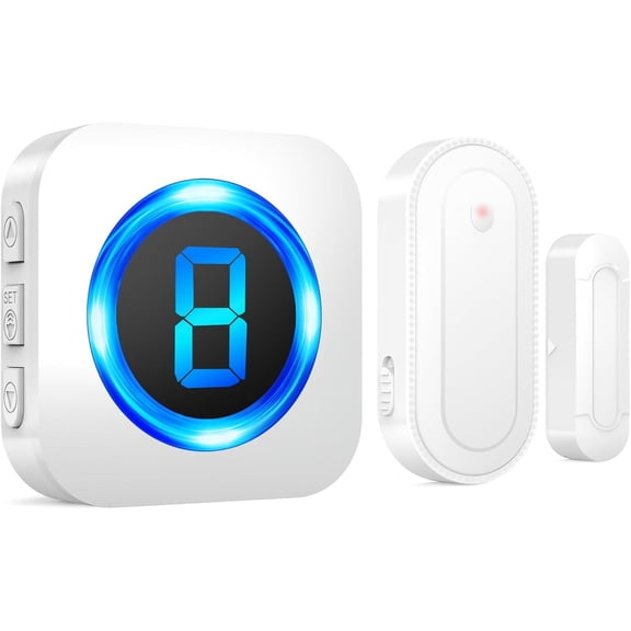 Wireless Door Sensor Chime, Waterproof Open Alert with 1000Ft Range, 55 Ringtones, 110dB Alarm for Office/Business/Home/Kids&Elderly Safety - 1 + Receiver