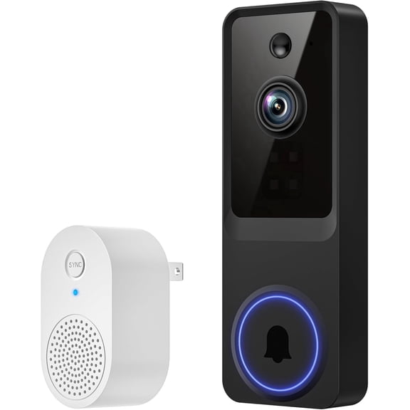 Wireless Doorbell Camera,1080P HD, Motion Detection, Two-Way Audio, Live View, Night Vision, Cloud Storage, Battery Powered, 2.4GHz Wi-Fi Only