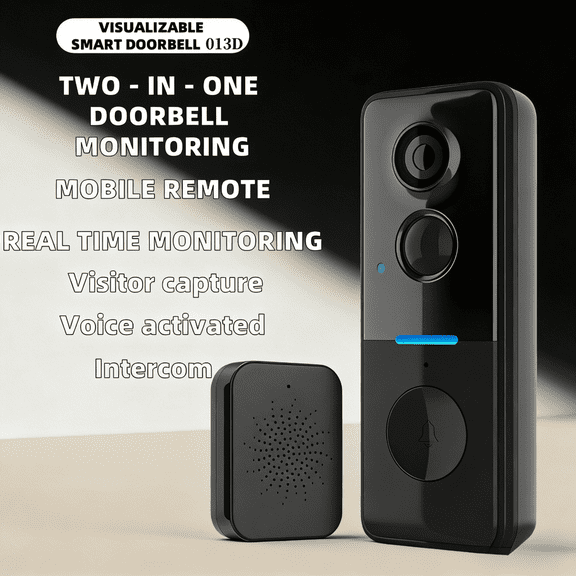 Wireless Doorbell Camera 3MP, Rechargeable Door Monitoring Device with Motion Detection
