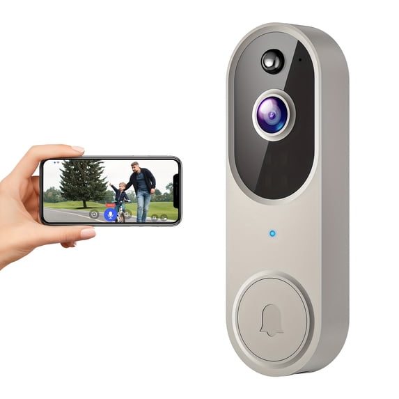 Wireless Doorbell Camera with Rechargeable Battery, 1080P Resolution, 2-Way Audio, Night Vision, AI Human Detection, Cloud Storage, 2.4G WiFi( No Receiver)