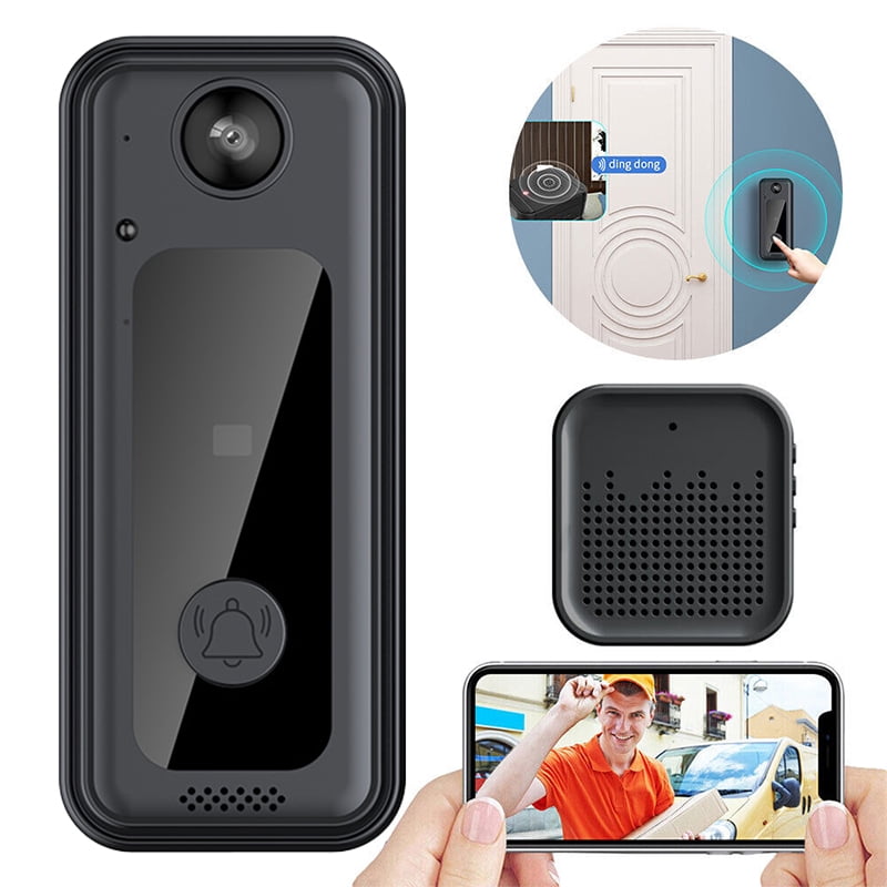 Wireless Doorbell Camera with Chime, Rechargeable WiFi Smart Video Doorbell, 125° Wide Angle