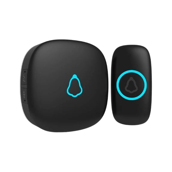 Wireless Doorbell Chime with Blue Light Indicator, Long Range Battery Operated Doorbell Receiver, Adjustable Volume & Mute Mode, Call Button for Elderly Home Caregiver Monitoring