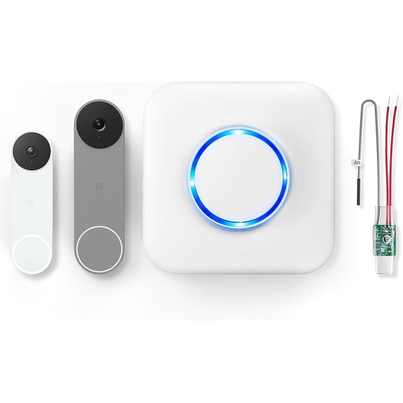 Wireless Doorbell Chime - Compatible with Google Nest Doorbell (Wired, 2nd Gen& 3rd Gen) and Google Nest Doorbell (Battery) with Wired Transmitter (1 Video Doorbell Extender 1 Receiver