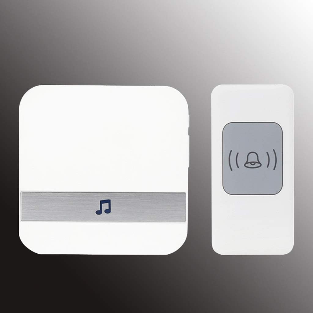 Wireless Doorbell, Doorbell IP68 Waterproof Twin Wall Plug-in Cordless Door Chime Kit with 300m Range, 52 Chimes, 115dB Lound 4-Level Volume & Blue Light, Plug in Door Entry Bell,White
