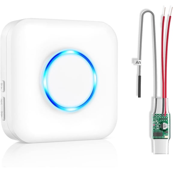 Wireless Doorbell Extender with Receiver Connects to Exing Hardwired Doorbell into Wireless Door Bell with 656 FT Ran, 58 Chimes and 5 Volume Levels Door Chime for Home/Gara/Basement