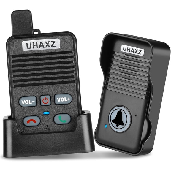 Wireless Doorbell, Full Duplex Doorbell Wireless, 1000ft Long Range, Hands-Free Intercom Door Bell 2 Way Communication, 4 Chimes 8 Volume Levels, Intercoms Wireless for Home House(Black)