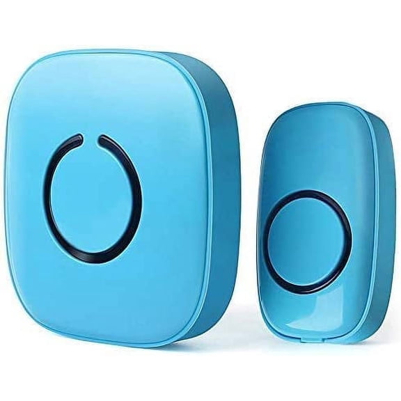 Wireless Doorbell for Home - Battery Operated, 1000 Feet, Wireless Door Bell w/LED Flash, 1 push button + 1 receiver, Baby Blue$$Tools & Hardware Other