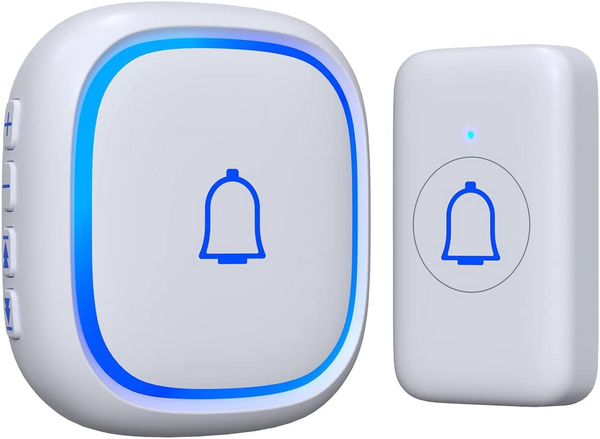 Wireless Doorbell for Home Classroom IP66 Waterproof Door Bell Ringer Wireless 1000ft Range with 66 Ringtones Kid Doorbell Chime 7 Adjustable Volume LED Flash Doorbells for Teachers