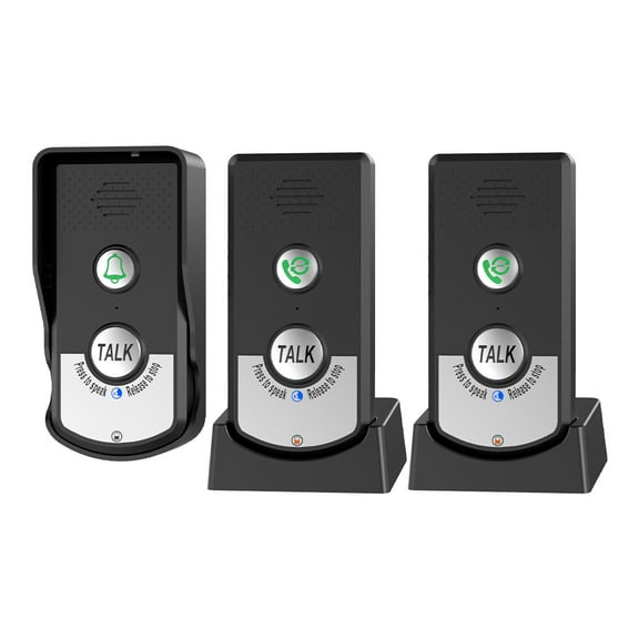 Wireless Doorbell Intercom Rechargeable Smart Intercom Doorbells for Home Real-Time Two-Way Communication 3 Volume Levels 1000m/3280ft Long Distance Waterproof Electronic Doorbell Chime for Home