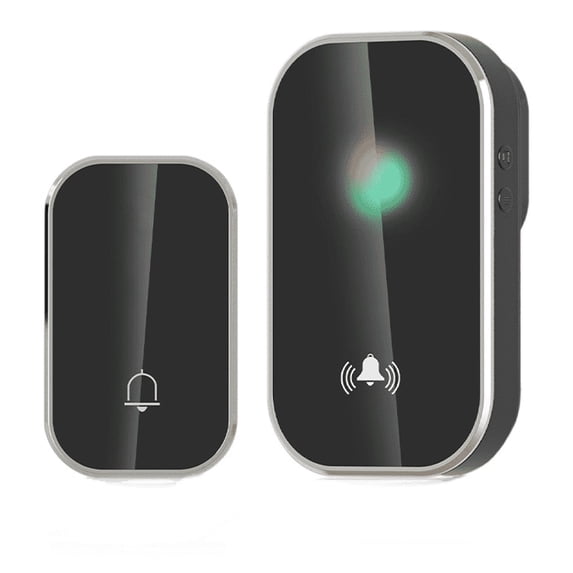 Wireless Doorbell Kit, Long Range Remote Operating Digital Chime with Multiple Melodies and Adjustable Volume Levels for Home Office and Classroom Security, Black