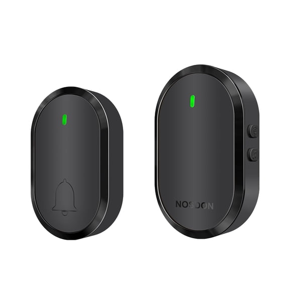 Wireless Doorbell Kit with 1000-Foot Range, Plug-In Receiver & Weatherproof Transmitter, 4 Volume Settings for Home, Apartment or Office(Black)