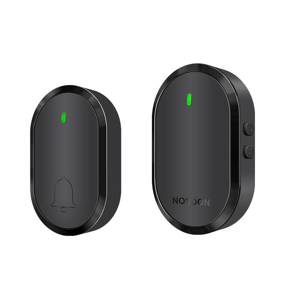 Wireless Doorbell Kit with 1000-Foot Range, Plug-In Receiver & Weatherproof Transmitter, 4 Volume Settings for Home, Apartment or Office(Black)