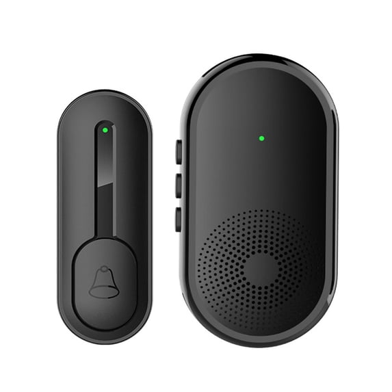 Wireless Doorbell Kit with US Plug, 1 Transmitter & 1 Plug-In Receiver, LED Indicator, 55 Chimes, Long Range Door Chime for Home & Apartment(Black)
