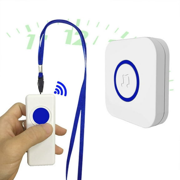 Wireless Doorbell Pager Remote Call Button System, Portable Long Range Caregiver Alert Device Through Wall Signal Receiver, Home Office Alert Call System Remote Control Doorbell Kit