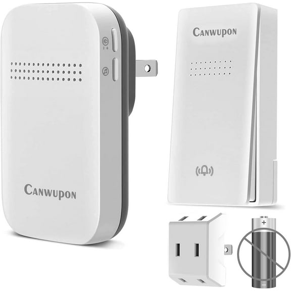 Wireless Doorbell - Self-Powered Door Bells No Battery Required for Home, Push Button Plug-through Waterproof Cordless Door Chime, up to 1300ft Ran with 38 Ringtone, 120dB Extra Loud Doorbells