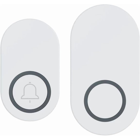 Wireless Doorbell,Waterproof Door Bell with 60 Chimes 90 Db 4 Volume Levels Mute Mode Operating at 200m,Doorbell Kit for Teachers Classroom Home OfficeWhite,Doorbell with 1 Button & 1 Receiver