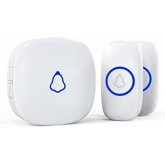 Wireless Doorbell, Waterproof Door Bell Rinr Wireless 1000ft Ran, 2 Remote Buttons Different Tones, 58 Chimes 5 Volume Levels LED Flash, Door Bells & Chimes for Home/Classroom/Office