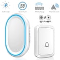 thumbnail image 1 of Wireless Doorbell by – Waterproof Door Bells & Chimes Wireless Kit – Over 1000-Foot Range, 58 Door Bell Chime, 4 Volume Levels with LED Flash – Wireless Doorbells for Home White, 1 of 7