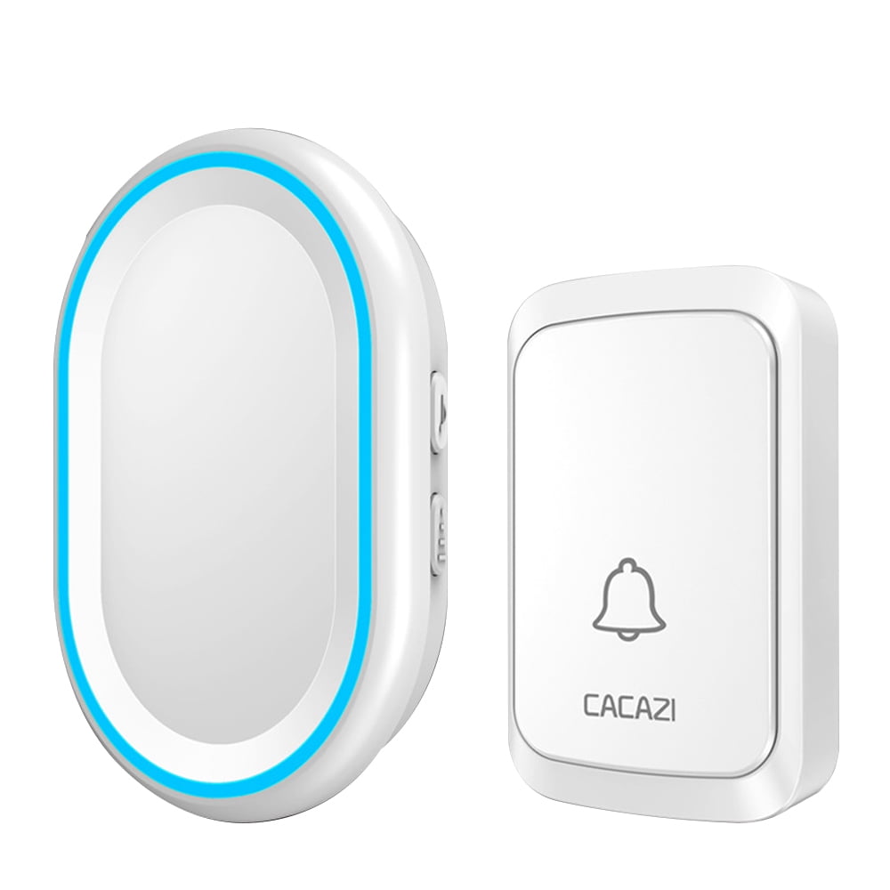 Wireless Doorbell, Waterproof Door bell Chime Operating at Over 1000 Feet with 4 Volume Levels, 58 Melodies (White)