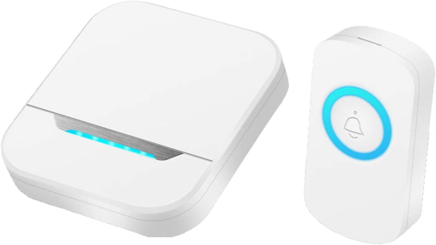 Wireless Doorbell, Waterproof Entry Bell Battery-Operated Cordless Door ...