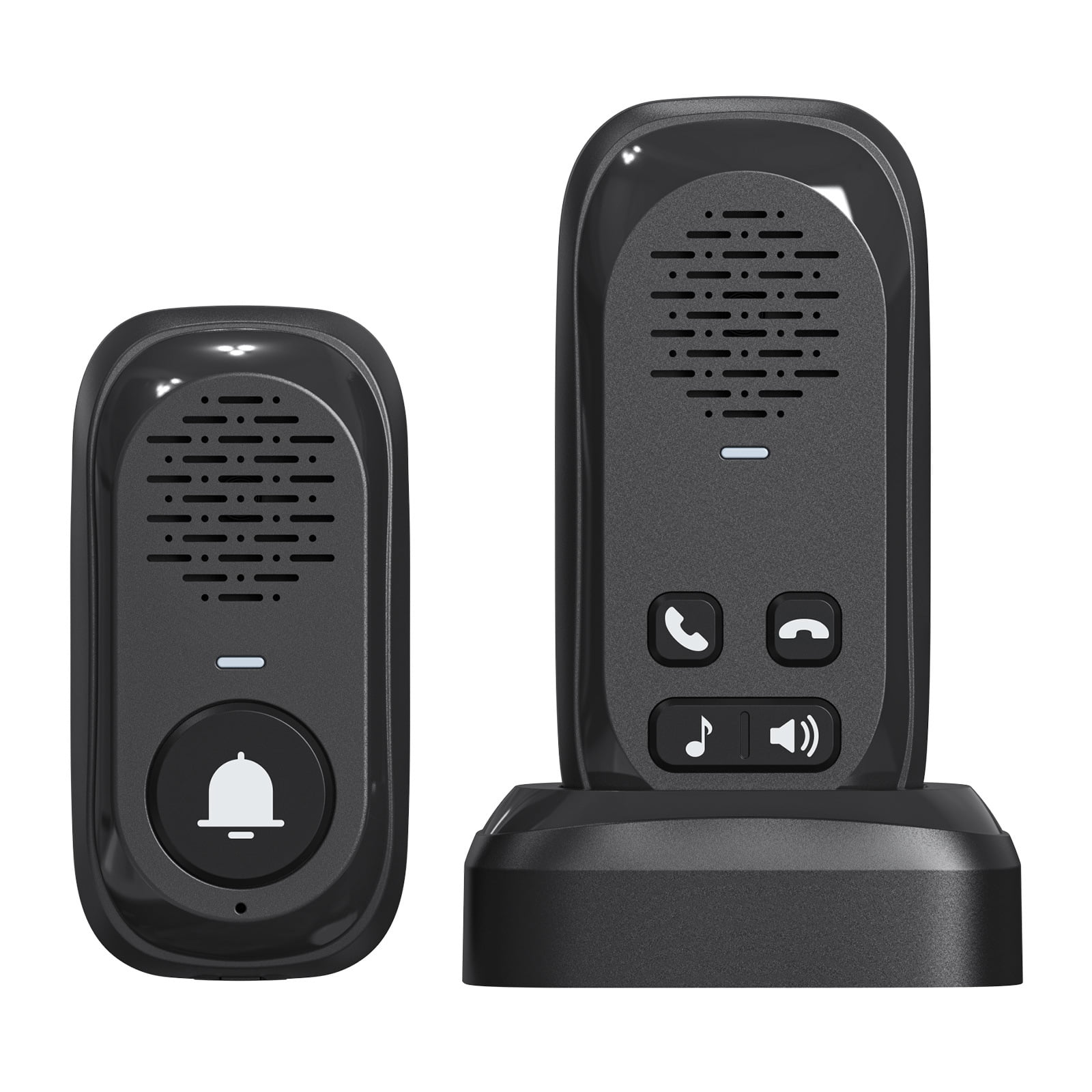 Wireless Doorbell with Intercom, Wireless Voice Intercom System for Home 984ft Communication Range, IP44 Waterproof（1 Indoor &1 Outdoor）