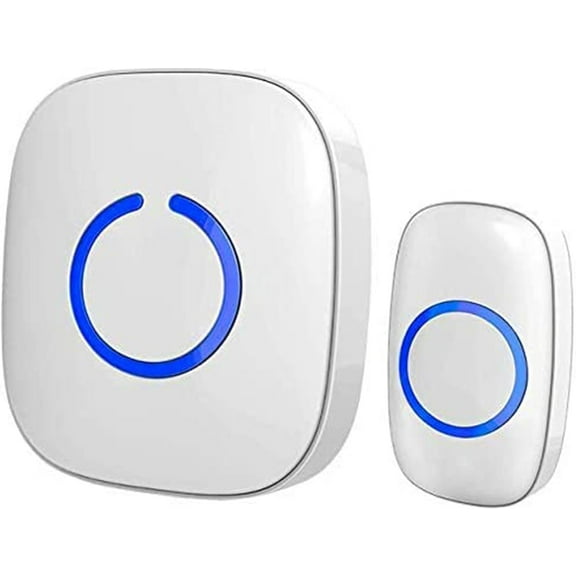 Wireless Doorbells for Home - Adjustable Volume with 52 Chimes, 1000Ft Range, Easy Installation, Weatherproof Wireless Doorbell w/LED Flash, White