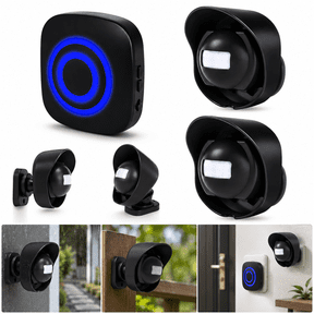 Wireless Driveway Alarm Motion Sensor Alert System 656FT Range Indoor Outdoor Waterproof Security Detector Kit with 2 Sensors 1 Receiver 38 Chimes 4 Volume Levels 433MHz