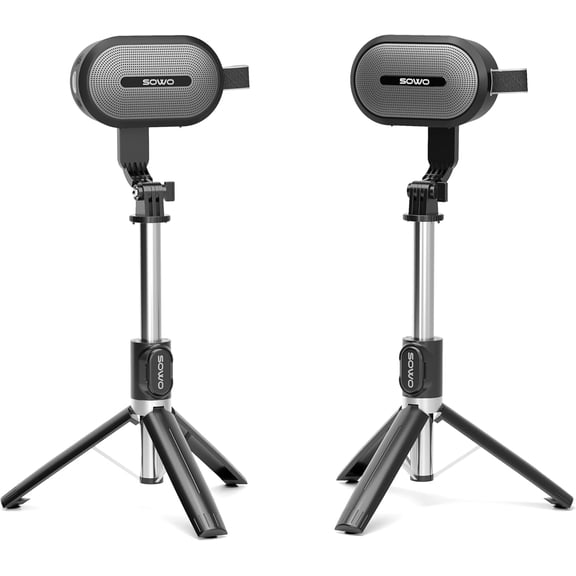 Wireless Dual Bluetooth Speakers Set, Adjustable Stands 2Pcs, High-Fidelity Stereo Sound, Smart Pairing Sync, Surround Sound with Portable Lightweight Case for Home, Travel, Party, Birthday