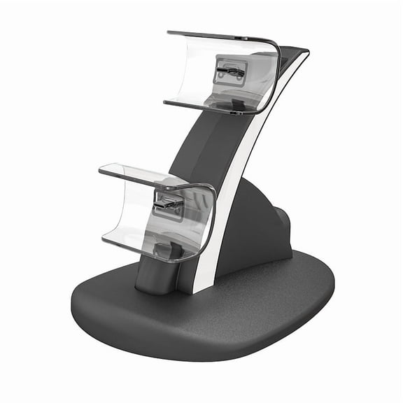 Wireless Dual Charging Station for PS5 Controllers - Plane-Travel Safe Charger with Blue LED Indicators, Fast Charging, Anti-Slip Base | PS5 Accessories