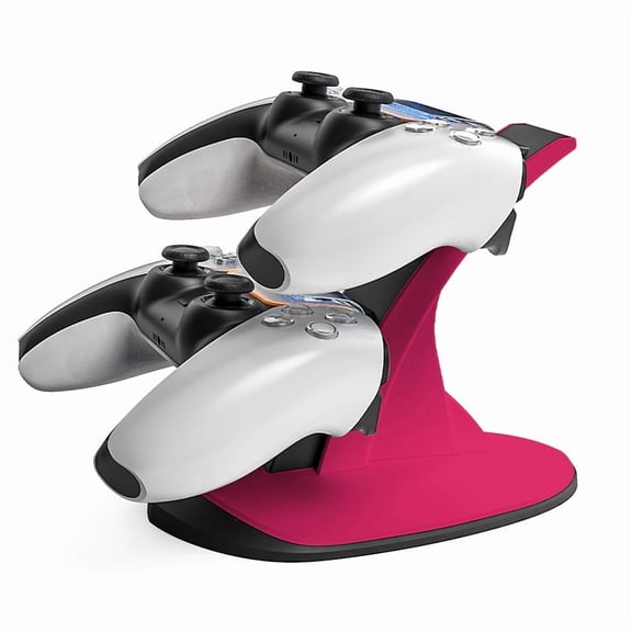 Wireless Dual Charging Station for PS5 Controllers - Plane-Travel Safe Charger with Blue LED Indicators, Fast Charging, Anti-Slip Base | PS5 Accessories