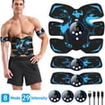 thumbnail image 1 of Wireless EMS Muscle Stimulator with LED Screen, Smart Electric Ab Toner for Abs, Arms & Legs – 8 Modes, 29 Levels – Rechargeable Fitness Massager & Training Stickers (Includes Ab & Arm Pads), 1 of 10