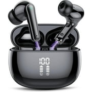 Wireless Ear Buds 48H Playtime Bluetooth Ear Buds Stereo Bluetooth Headphones LED Display IPX7 Waterproof in-Ear Earphones with Mic for TV Smart Phone Laptop Co